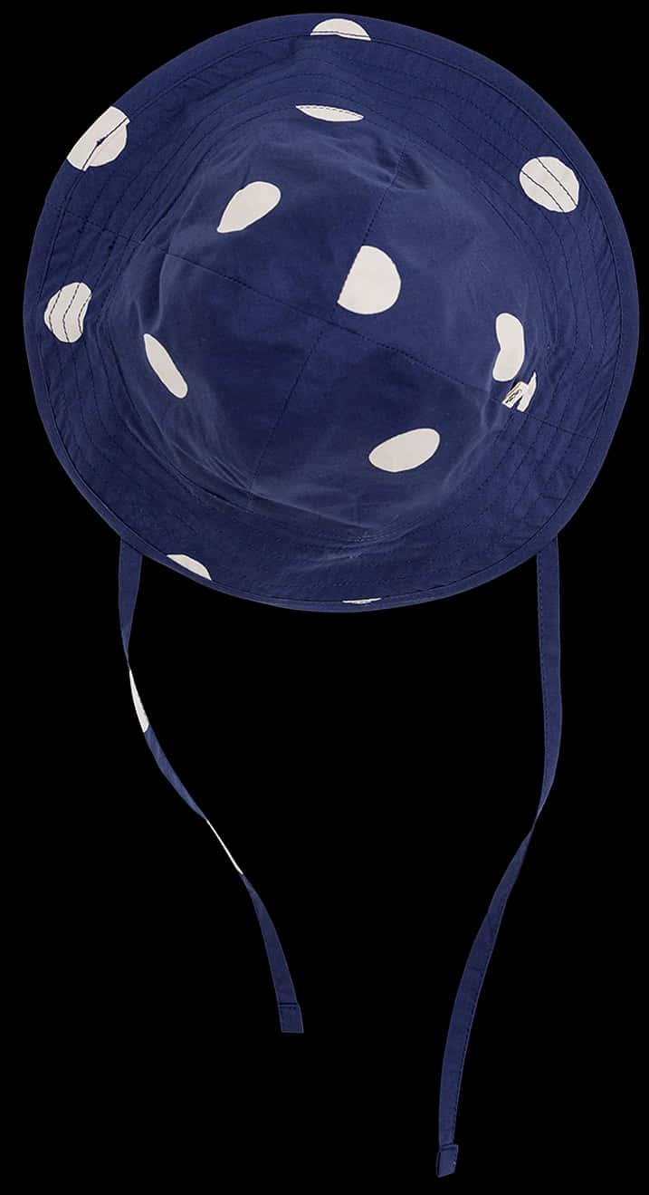 Polka Dot Sun Hatwith Chin Strap PNG Image