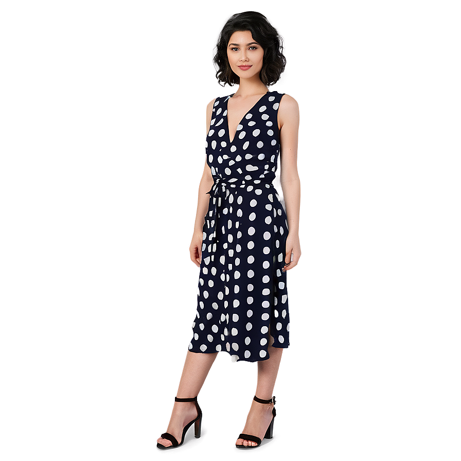 Polka Dot Wrap Dress Png Ofh27 PNG Image