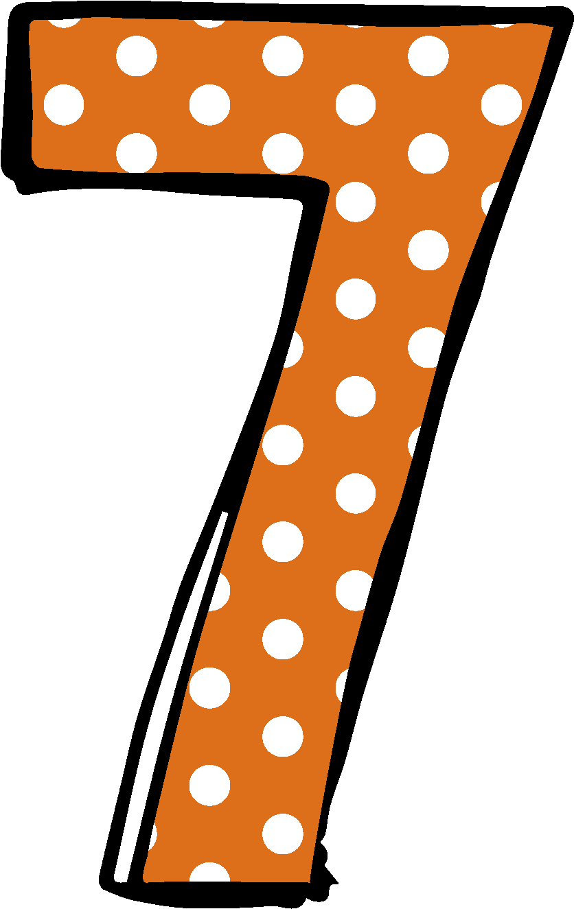 Polka Dotted Number7 PNG Image