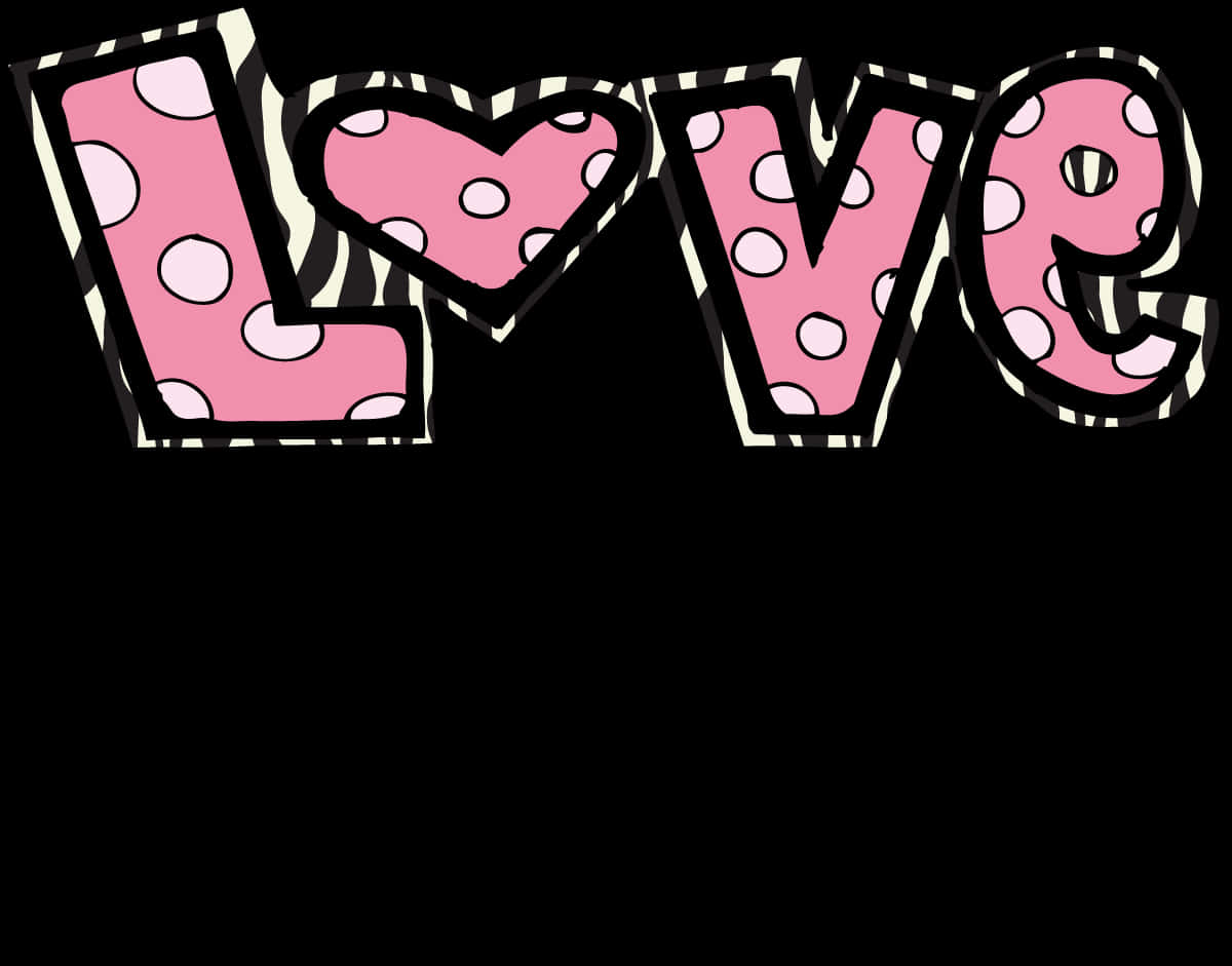 Polka Dotted Pink Love Graphic PNG Image