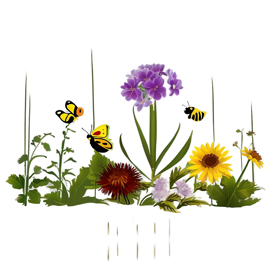 Pollinator Garden Plants Png Rlv PNG Image