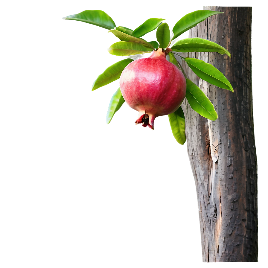 Pomegranate On Tree Branch Png Jtm PNG Image