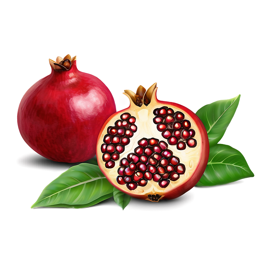 Pomegranate With Leaf Png 05242024 PNG Image