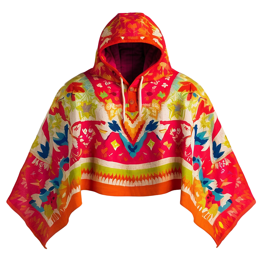 Poncho In Bold Prints Png Wvx14 PNG Image