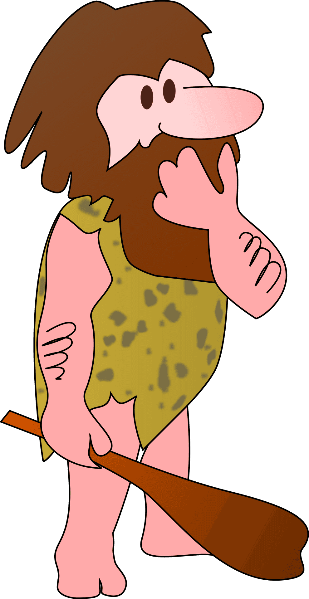 Pondering Caveman Cartoon.png PNG Image