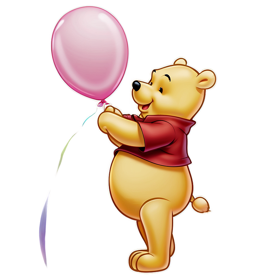 Pooh Bear With Balloon Png Fln PNG Image