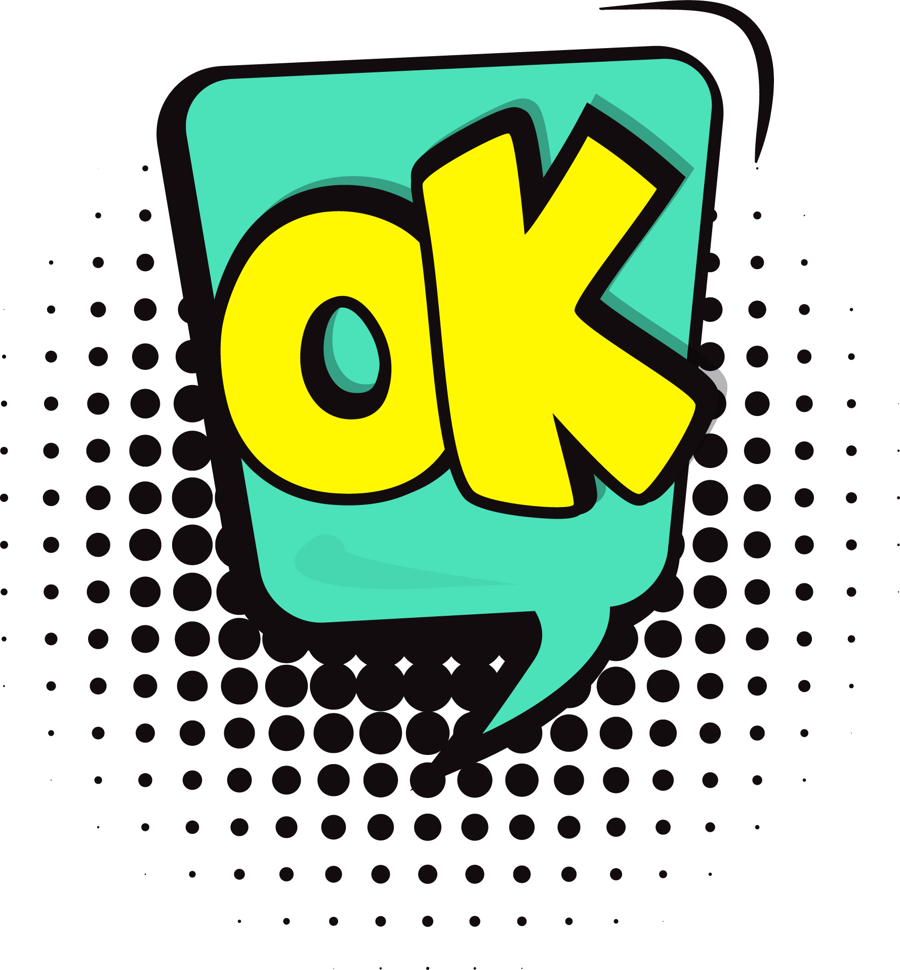 Pop Art_ O K_ Speech Bubble PNG Image