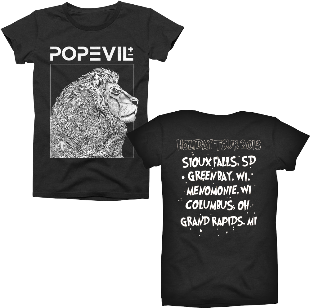 Pop Evil Lion Tour Tshirt2018 PNG Image