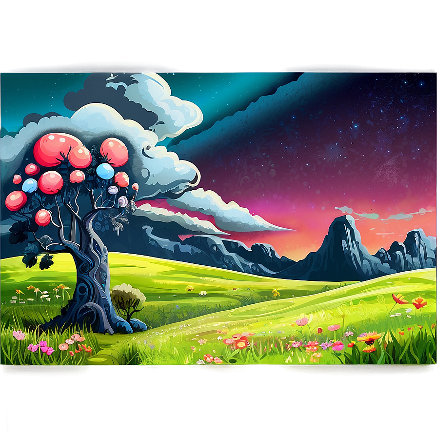 Pop Surrealism Landscape Png Qoi PNG Image