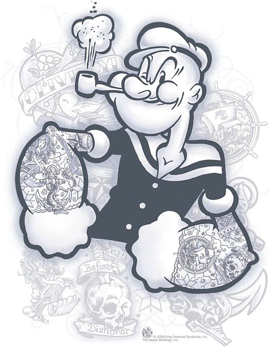 Popeye Tattoo Artwork PNG Image