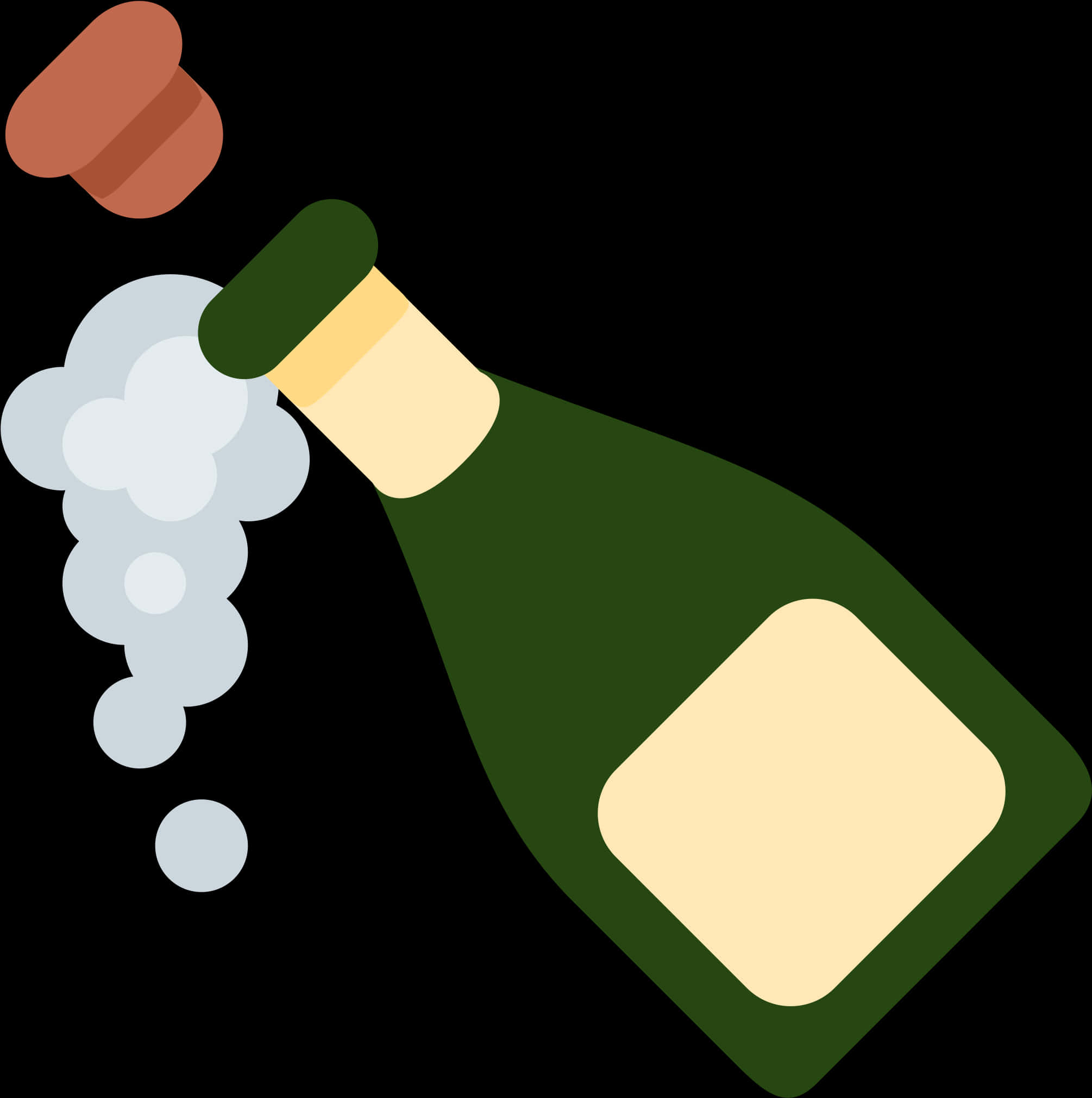 Popping Champagne Bottle Vector PNG Image