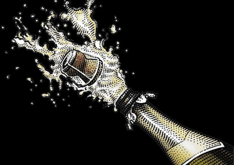 Popping Champagne Celebration PNG Image