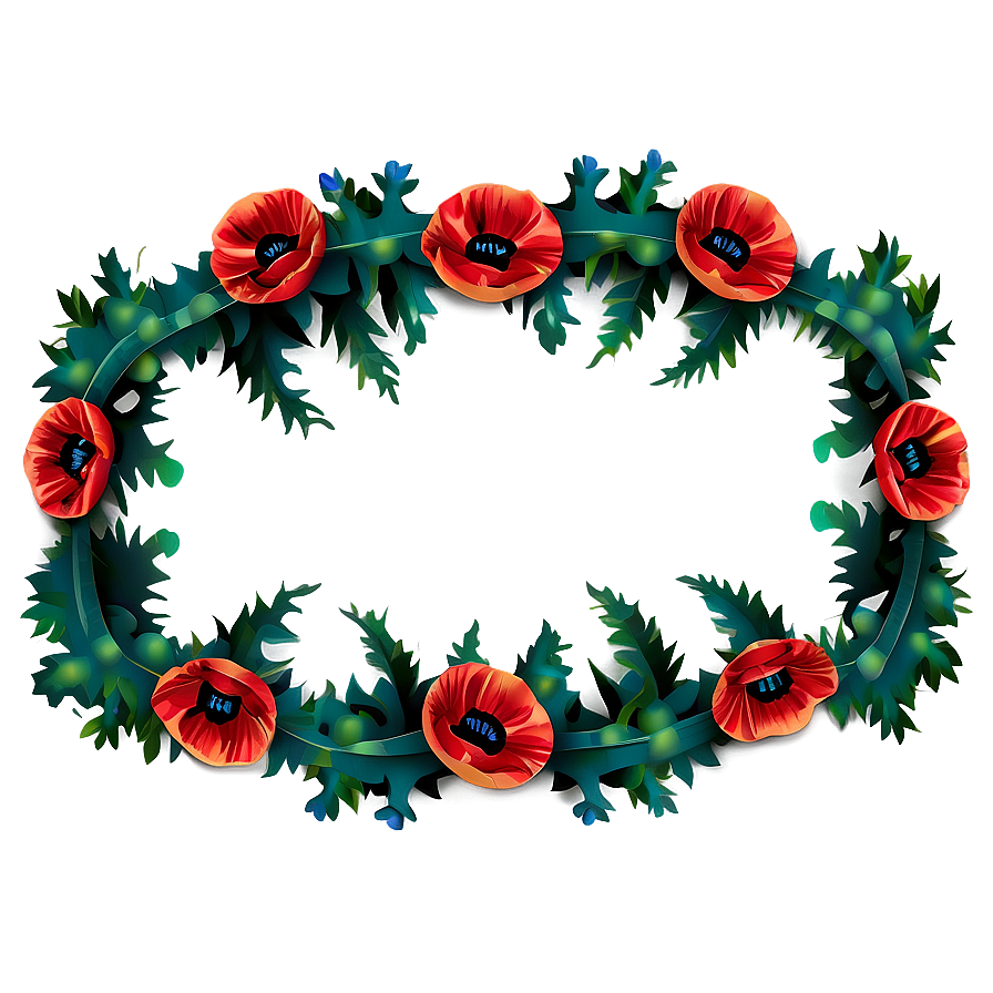 Poppy Festive Garland Png Kuk PNG Image