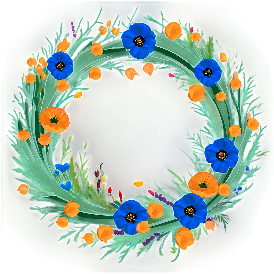 Poppy Wreath Graphic Png Xxy74 PNG Image