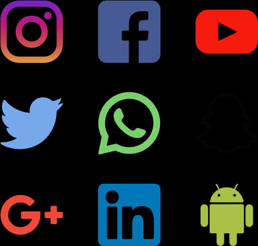 Popular Social Media Icons Set PNG Image