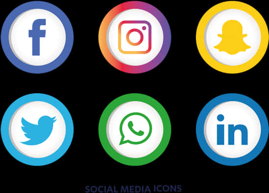 Popular Social Media Icons Set PNG Image