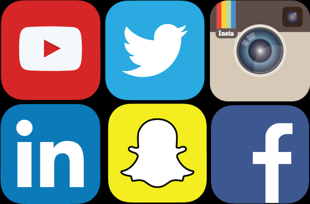 Popular Social Media Icons PNG Image