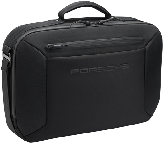 Porsche Branded Black Suitcase PNG Image