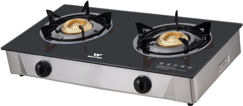 Portable Double Burner Gas Stove PNG Image