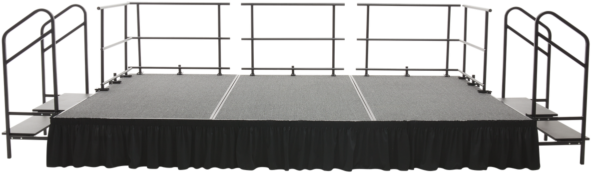 Portable Stage Platformwith Stepsand Railings PNG Image