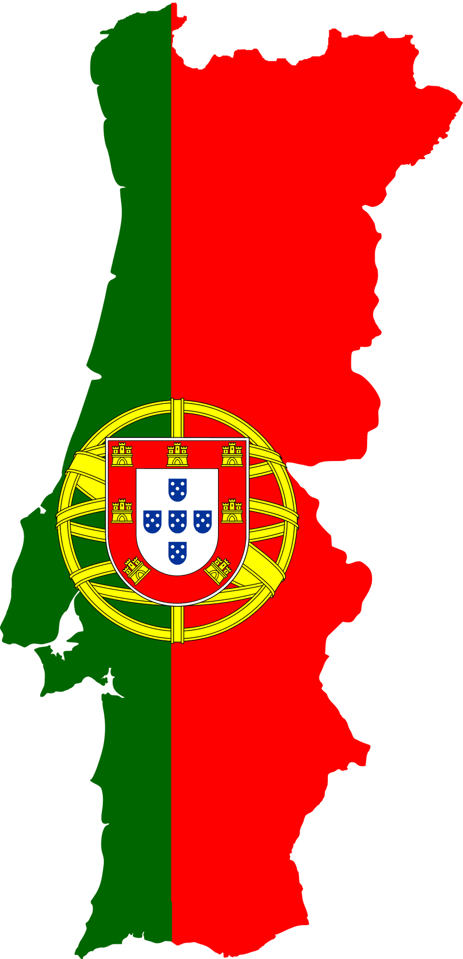 Portugal Flag Map PNG Image