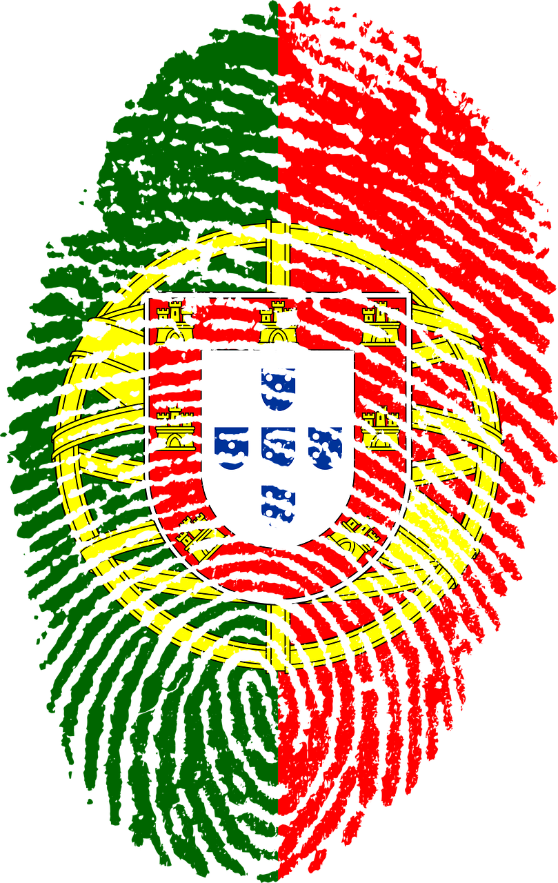 Portuguese Fingerprint Flag Art PNG Image