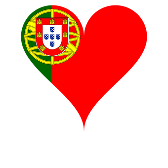 Portuguese Heart Flag Design PNG Image