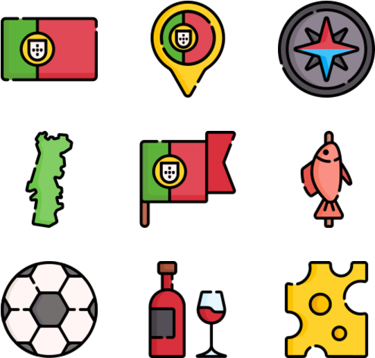 Portuguese Symbols Collection PNG Image