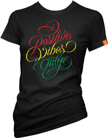 Positive Vibes Only Tshirt Design PNG Image