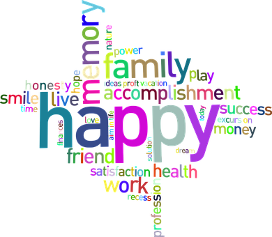 Positive Word Cloud Art PNG Image