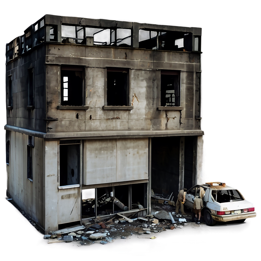 Post-fire Building Scene Png Mln PNG Image