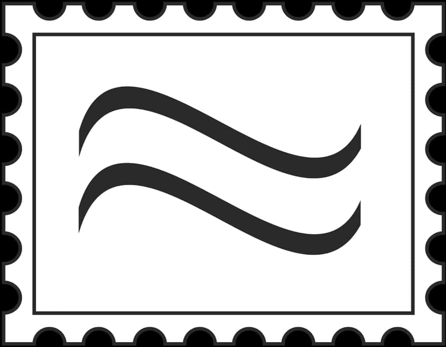 Postage Stamp Abstract Wavy Design PNG Image