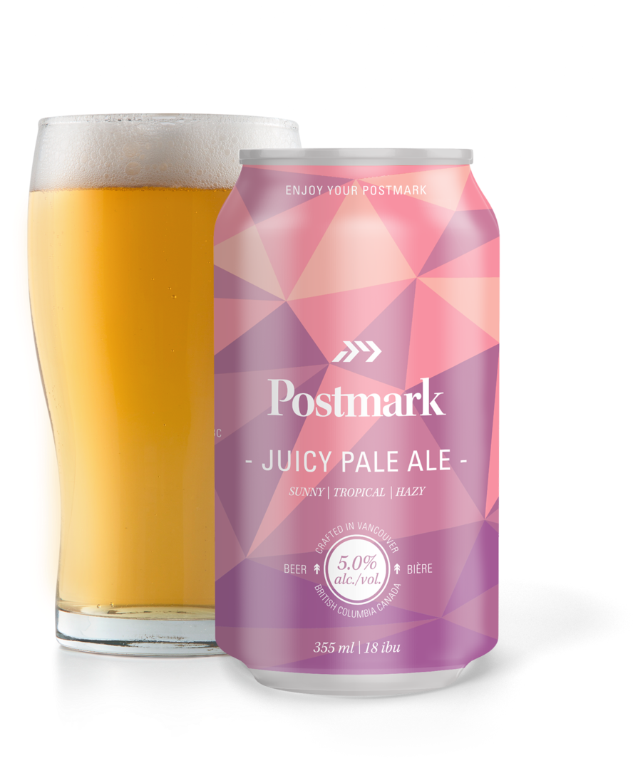 Postmark Juicy Pale Ale Canand Glass PNG Image