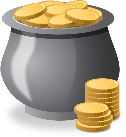 Pot_of_ Gold_ Coins_ Vector PNG Image