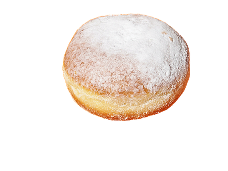 Powdered Sugar Dusted Donuton Black PNG Image