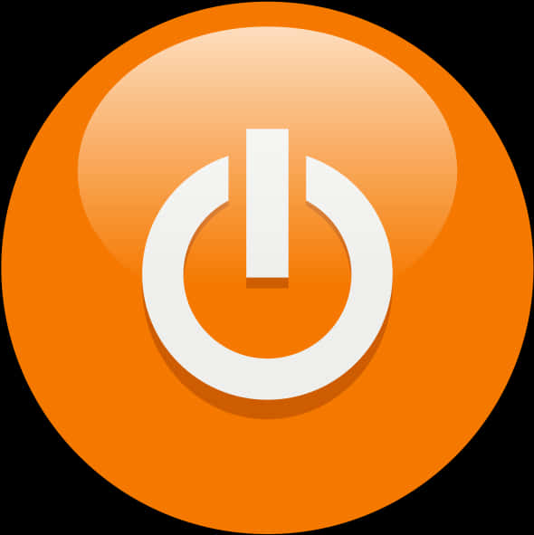 Power Button Icon Orange Background PNG Image