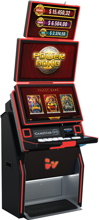 Power Gong Slot Machine Display PNG Image