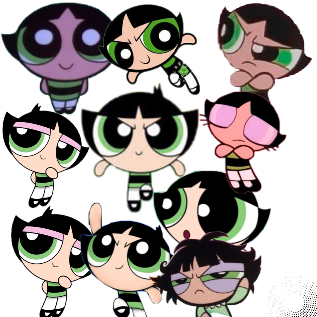 Powerpuff Girls Buttercup Expressions Collage PNG Image