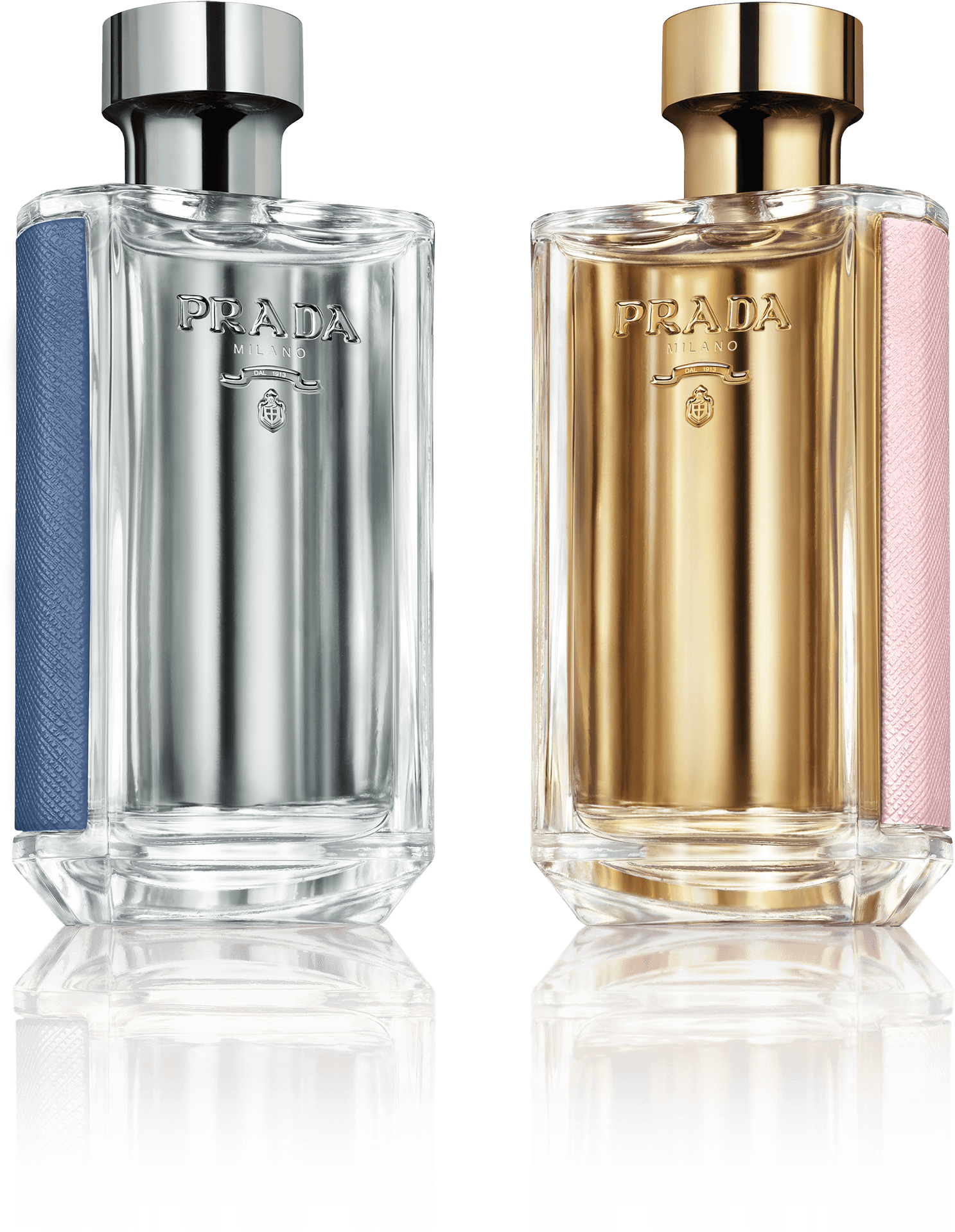 Prada Perfume Bottles Silverand Gold PNG Image