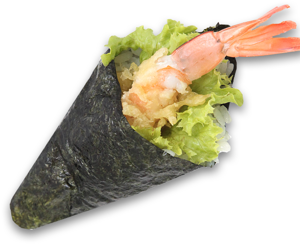 Prawn Temaki Sushi Cone PNG Image