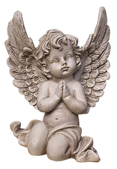 Praying Cherub Statue PNG Image