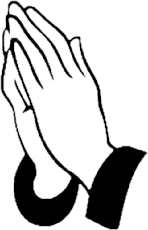 Praying Hands Clipart Outline PNG Image