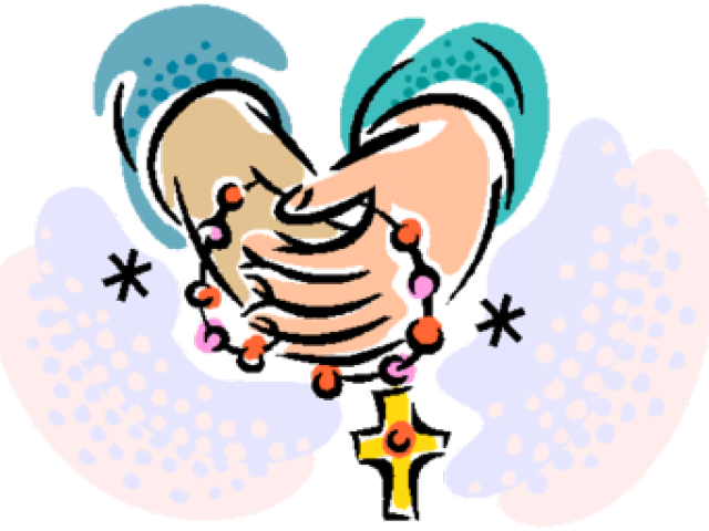 Praying_ Hands_with_ Rosary_and_ Wings PNG Image