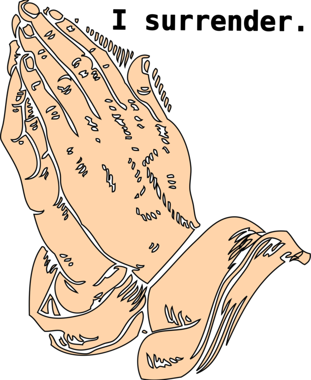 Praying_ Hands_with_ Surrender_ Text PNG Image