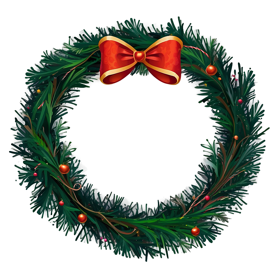 Pre-lit Christmas Wreath Png Itg69 PNG Image