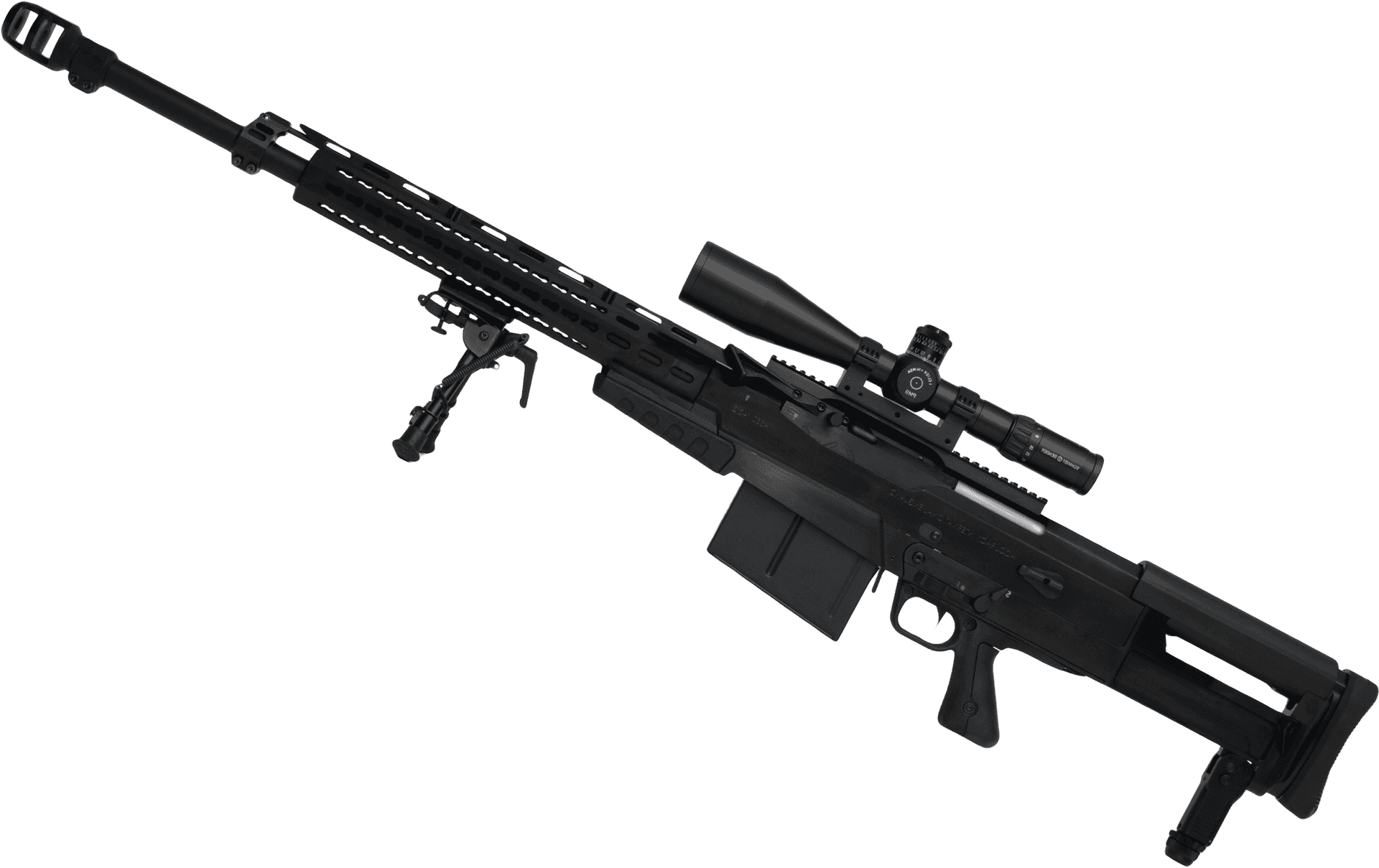 Precision Riflewith Scopeand Bipod PNG Image