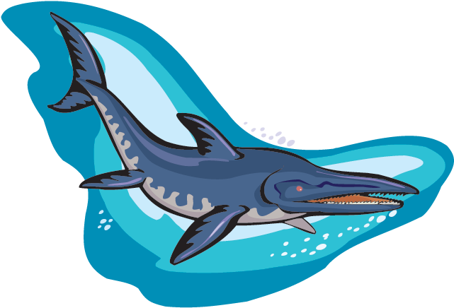 Prehistoric Swimming Reptile Illustration PNG Image