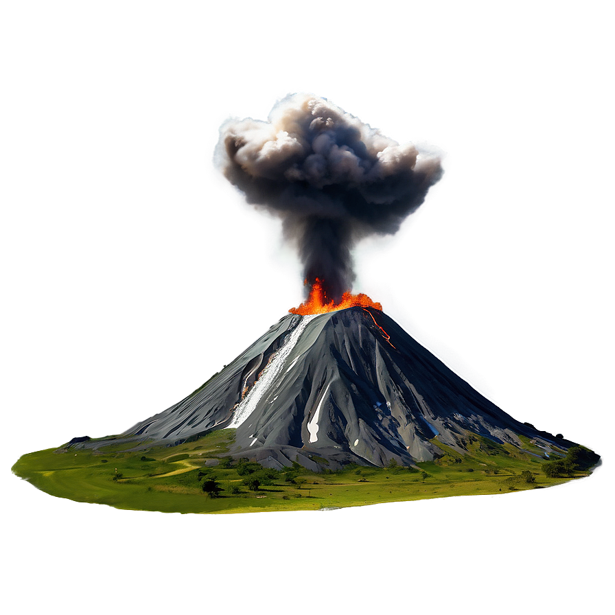 Prehistoric Volcano Landscape Png Yqc PNG Image