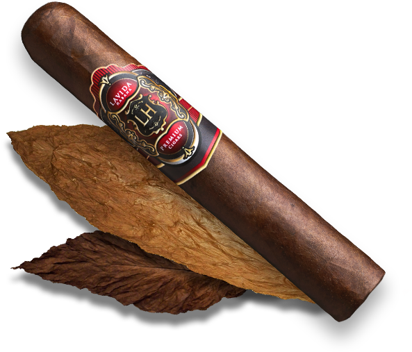 Premium Cigar With Labeland Tobacco Leaf PNG Image