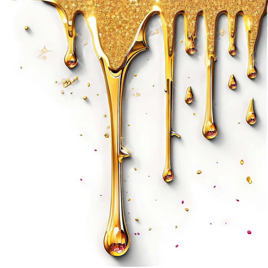 Premium Gold Glitter Drip Png 06282024 PNG Image